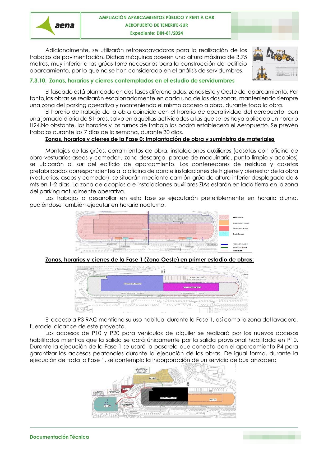 Faseado de una actuación aeroportuaria en Tenerife Sur
