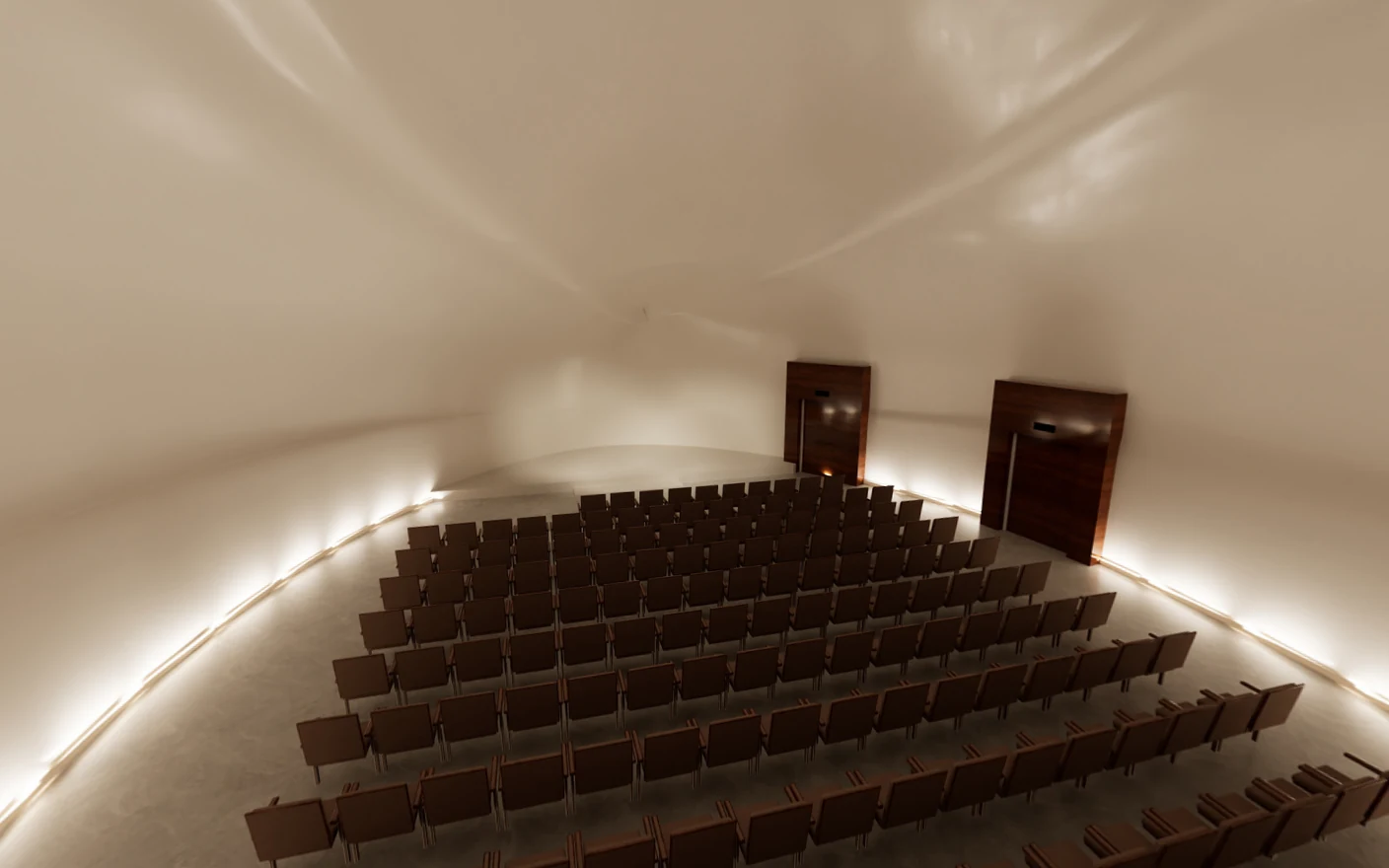 Salón de Plenos de la Casa Palacio terminado, visto desde el anfiteatro